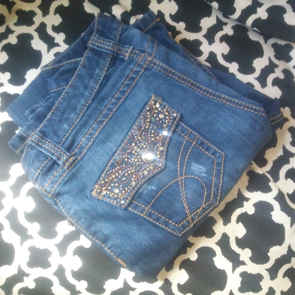 INC Denim Curvy Fit Distressed Size 6